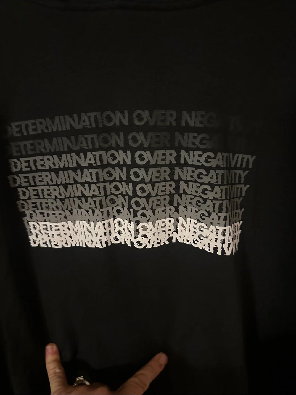 Black men’s Adidas Hooded Pullover Sweatshirt with Motivational Print